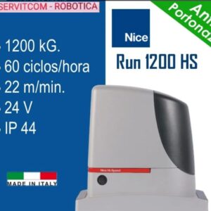 MOTOR NICE RUN 1200 HS, KIT USO CONDOMINIO, RECEPTOR 1024 BOTONES, 4 MTS. CREMALLERAS ACERO