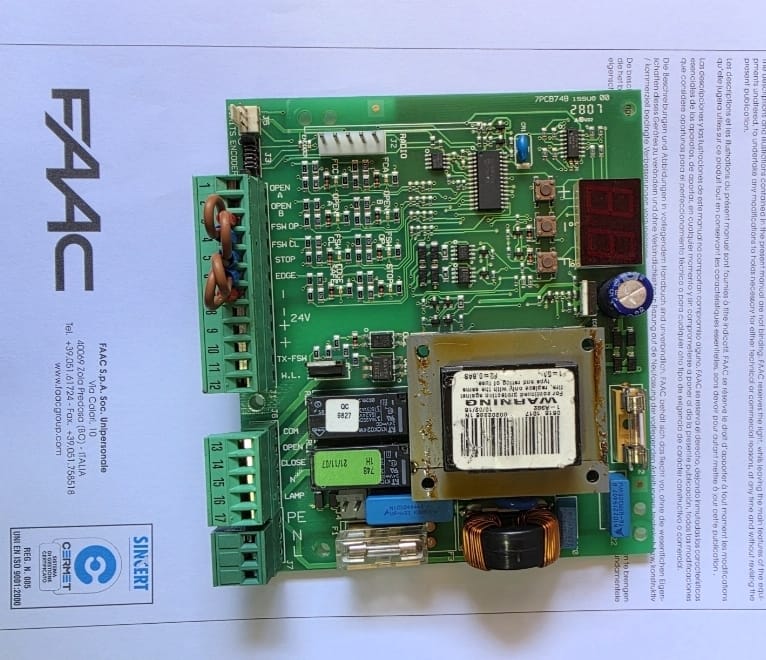 Central Digital Faac 740 D, Motores 220 Vac, Faac, Bft, Nice, Allmatic - Imagen 2